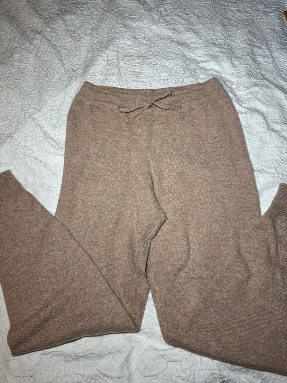 Saks Fifth Avenue Women's Knit Joggers - Brown Taupe 100% cashmere